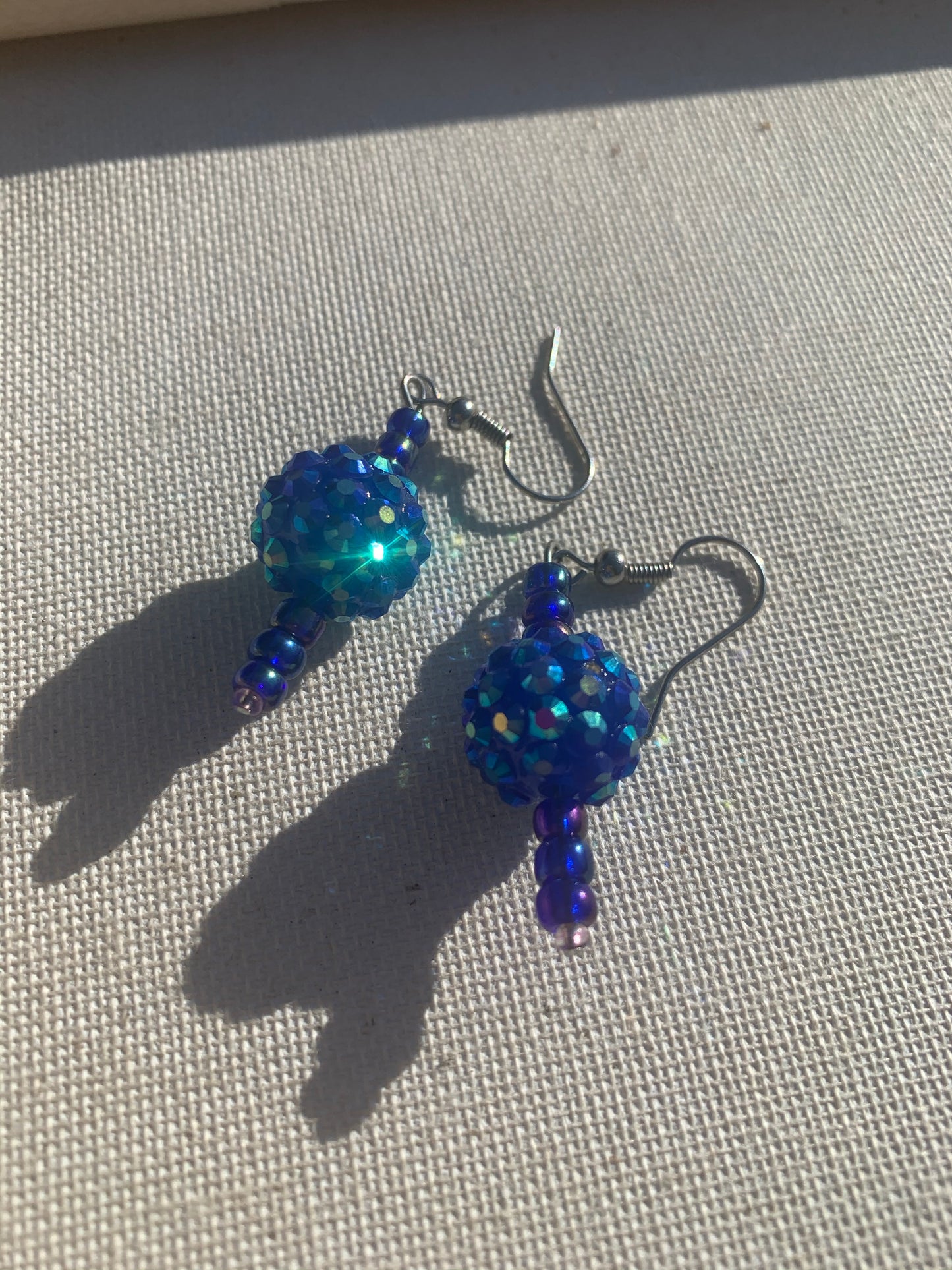 “Gravitational” Blue beaded earrings